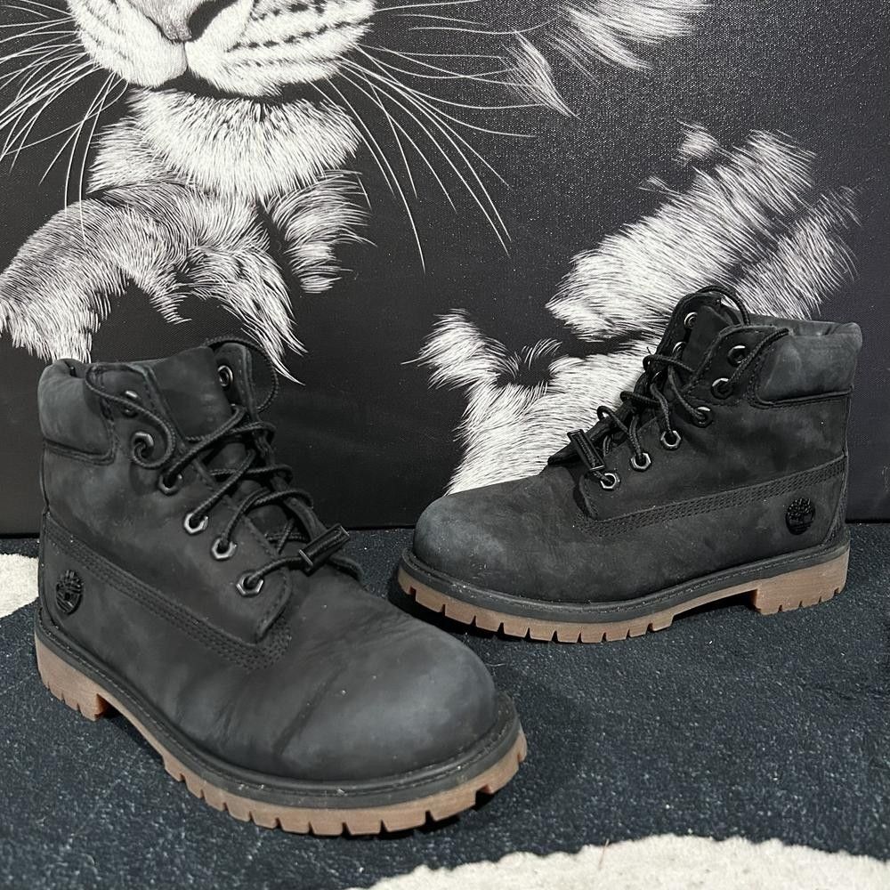 Timberland A62VF Ankle Boot Boys 1.5 Black Nubuck Leather Waterproof Outdoor
